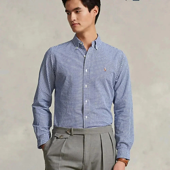 Ralph Lauren Mens Classic Fit Gingham Oxford Shirt / XL - Picture 1 of 5